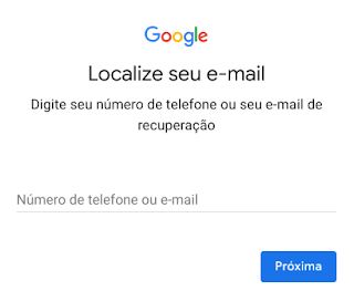 Perdi a senha do e-mail Gmail