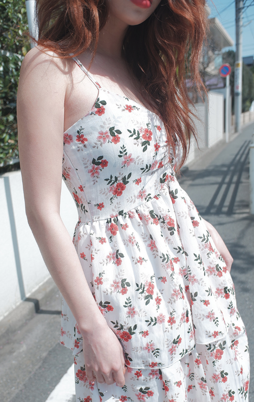 Floral Print Tiered Cami Dress