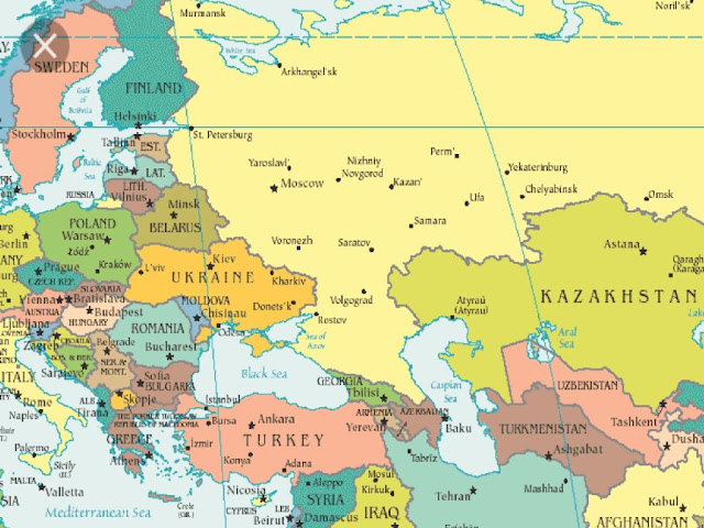 Eastern Europe Russia Map 