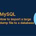 How to import a large dump file to a database - MySQL