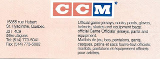 CCM Sport Maska NHL Staff circa 1990