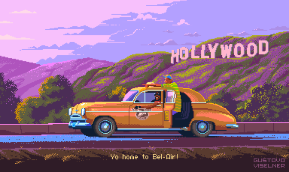 Gustavo Viselner ilustrações pixel art filmes tv referências Um Maluco no Pedaço