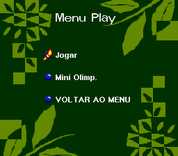 Olympic Summer Games (SNES) Play Menu screen