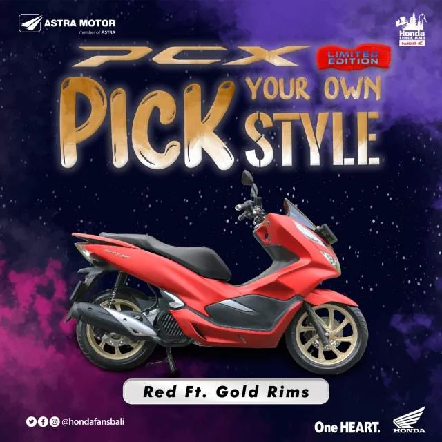 Warna Baru Velg PCX Red dengan Gold Rims