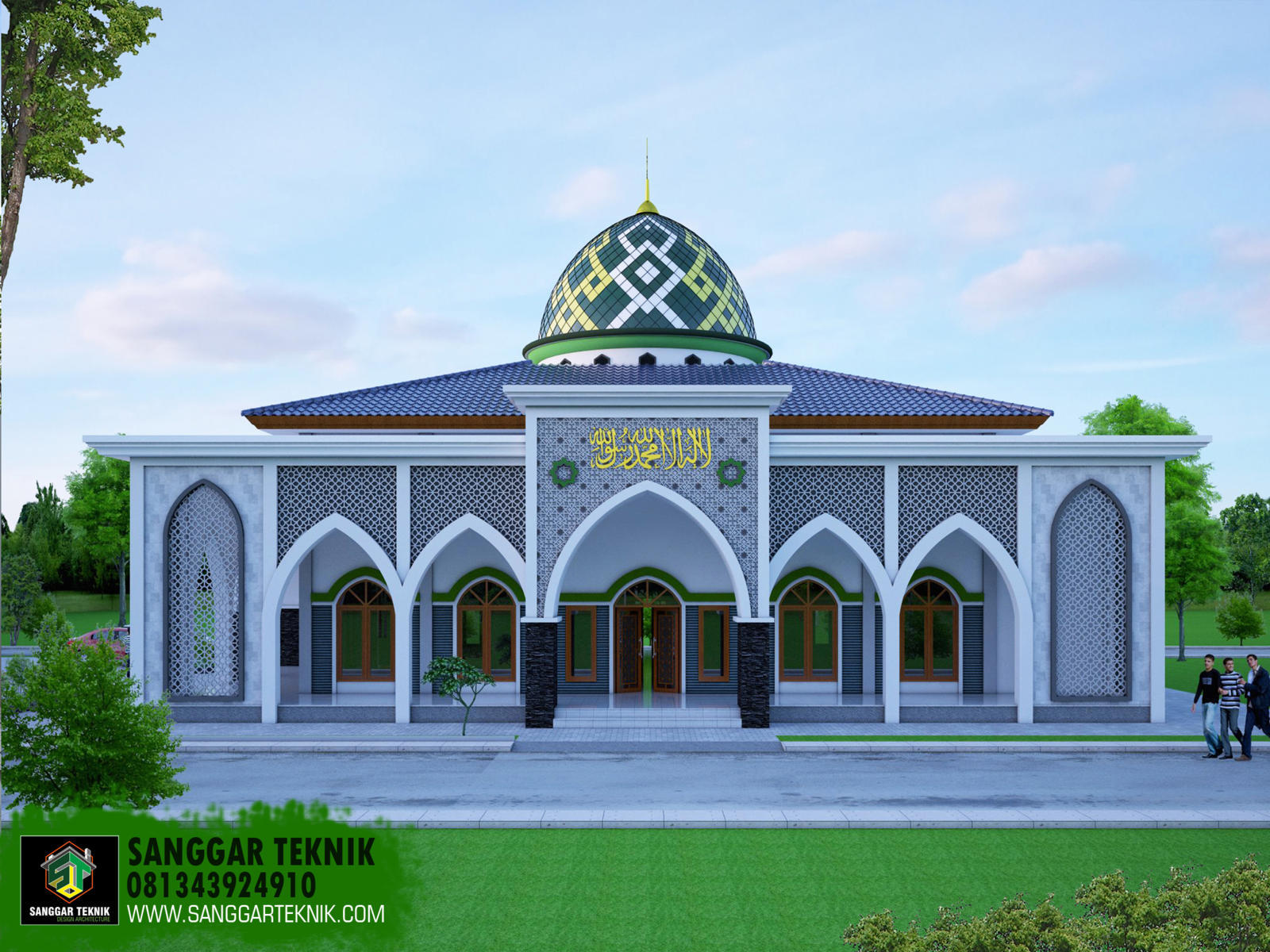  DESAIN  MASJID  MINIMALIS 17 X 17 1 LANTAI SANGGAR TEKNIK