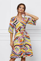 Rochie Ella Collection Roxy multicolora