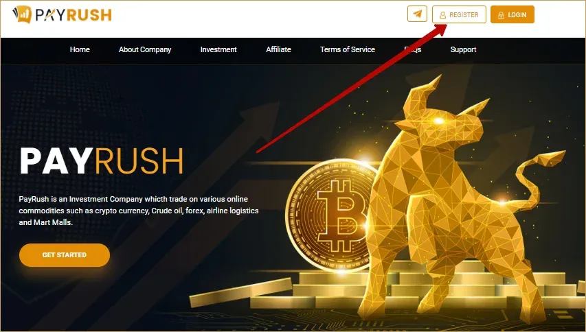 Регистрация в PayRush