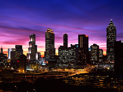 Beautiful Evening City Skyline wallpaper