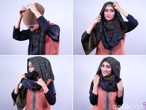 Tutorial Hijab Pashmina Katun Simple Hanya 3 Langkah