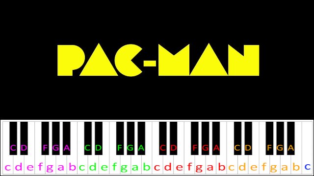 Pac-Man Theme Piano / Keyboard Easy Letter Notes for Beginners