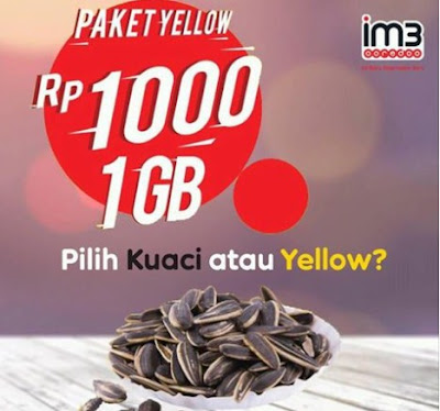 Baru !!! Paket Indosat Ooredoo Yellow 1 GB Cuma Rp 1.000 Cocok Untuk Smartphone