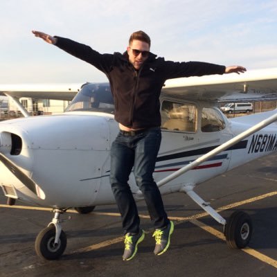 Aaron Ludomirski celebrates his first Solo Flight in a Cessna 172 Skyhawk