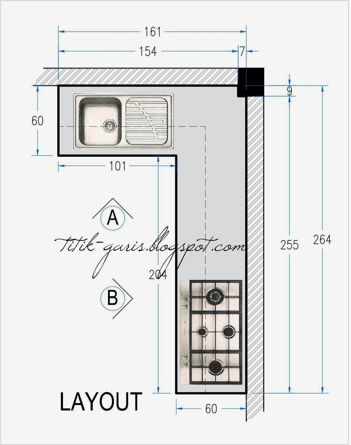 Desain Dapur Mungil Bentuk L Rumah Garis