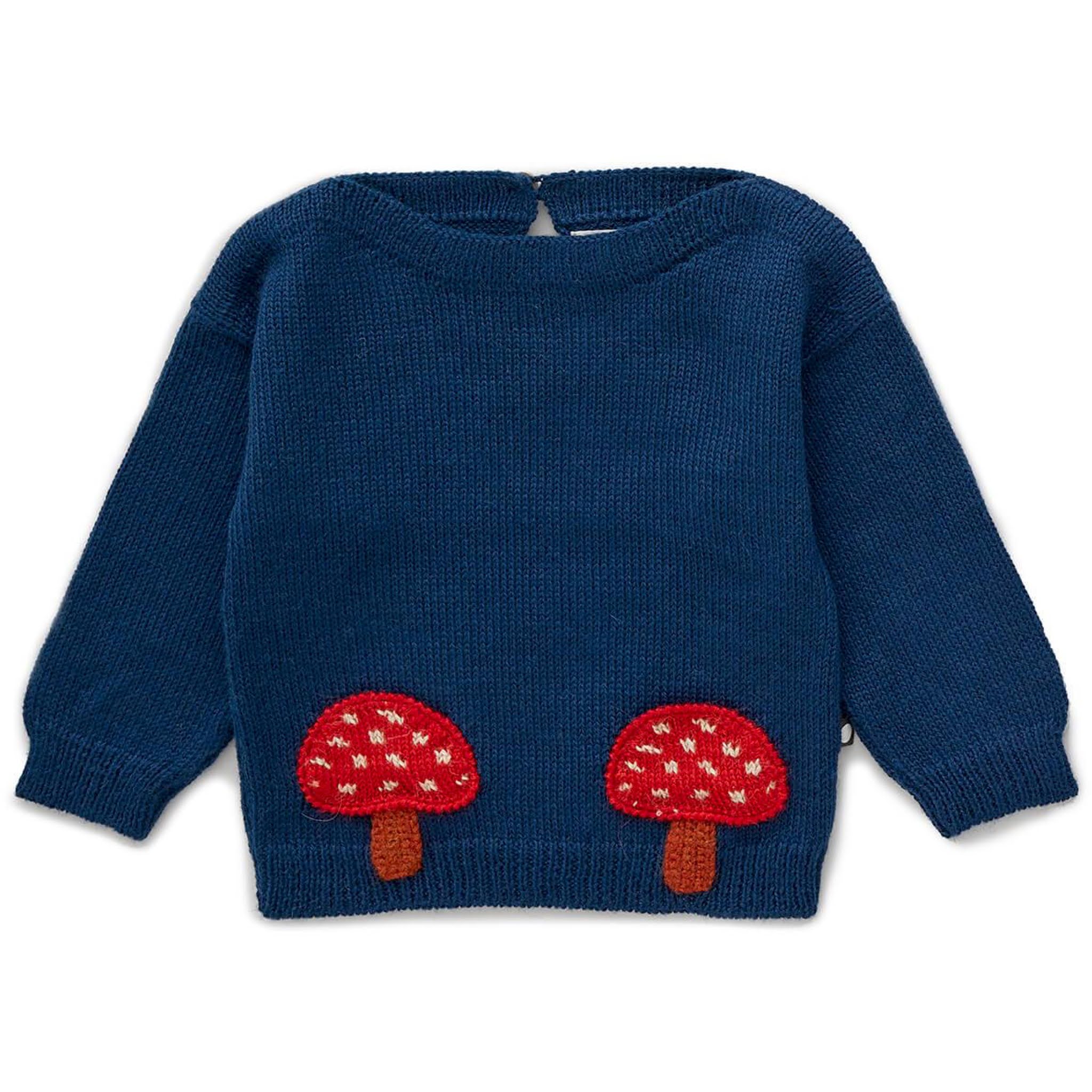 Toddler Blue Mushroom Sweater from Oeuf