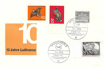 Enveloppe Philatélie  10 ans Lufthansa 1965