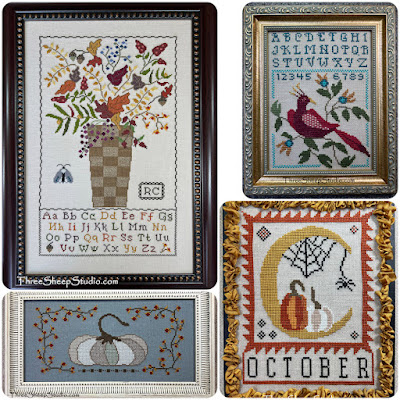 New Fall Releases - Cross Stitch Designs by Rose Clay at ThreeSheepStudio.com