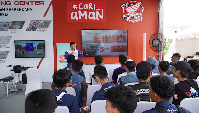 PT Astra Honda Motor bersinergi dengan Korlantas Polri untuk meningkatkan kepedulian dan komitmen terhadap keselamatan berkendara, dalam Gebyar Keselamatan 2023 di Indonesia Safety Driving Center Pusdiklantas Lemdiklat Polri, Serpong, Tangerang Selatan, Sabtu (18/10)