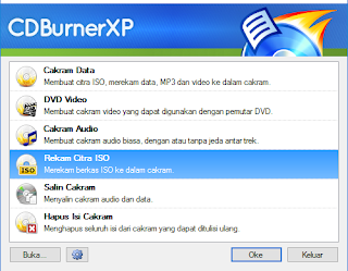 Buka aplikasi CDBurnerXP