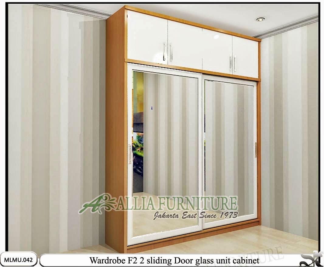 Lemari pakaian minimalis sliding unit F2 - Allia Furniture