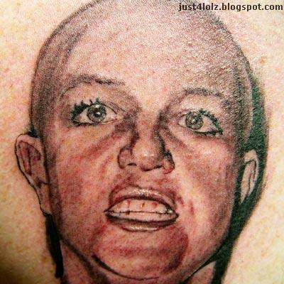 Who in the world would tattoo a bald Britney Spears on their body