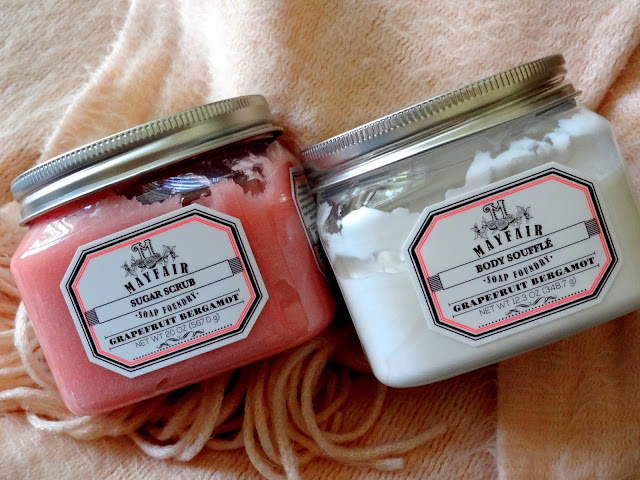 Mayfair Soap Foundry  Grapefruit Bergamot Body Scrub and Body Souffle 