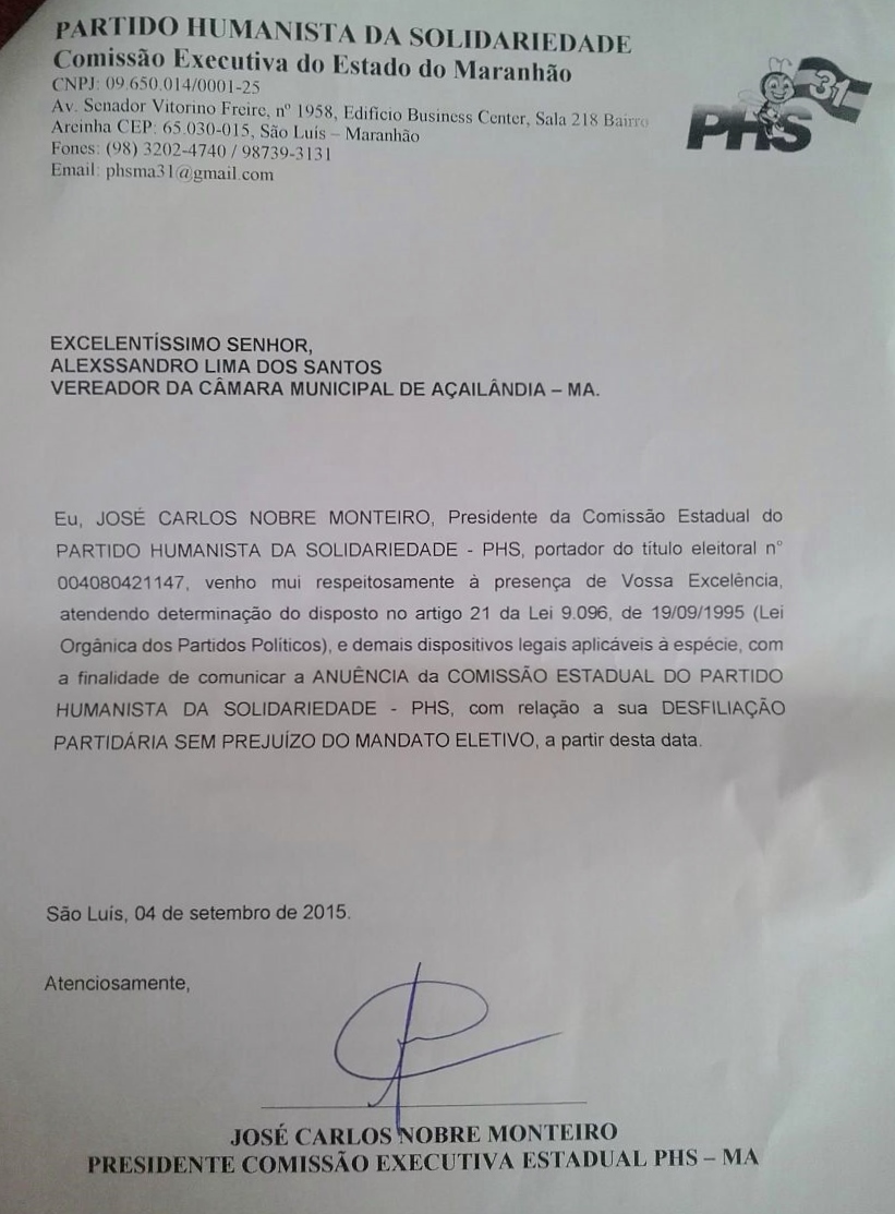 FOLHA DE CUXÁ: DEPUTADO CARLINHOS FLORÊNCIO ASSINA CARTA 