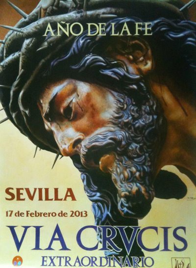 Cartel anunciador del Magno Via Crucis del Año de la Fe en Sevilla