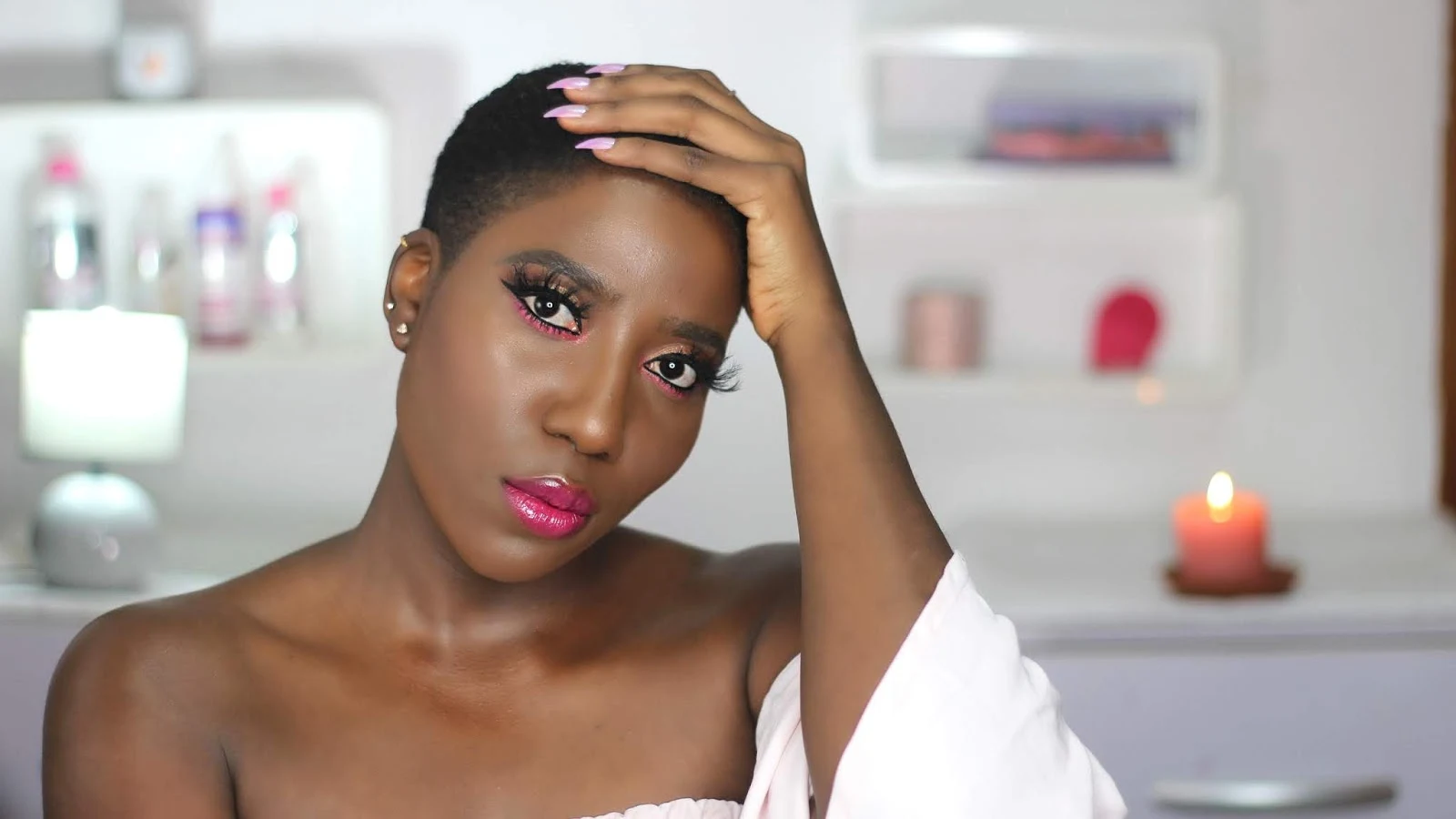 PRETTY PINK MAKEUP TUTORIAL FOR DARK SKIN Omosalewa Nigerian