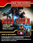 Free Iron Man 3 Screening Tickets GET A CHANCE TO WATCH IRON MAN 3 FOR FREE! (free iron man screening tickets)
