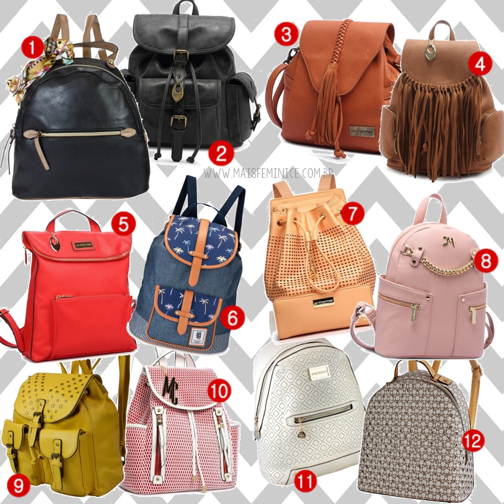 Mochilas femininas nos looks - bolsas ella store