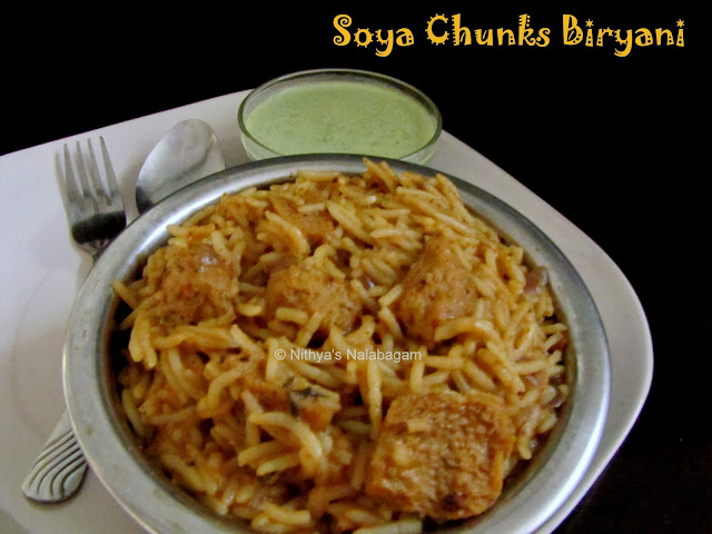 Soya chunks Biryani | step wise pictures