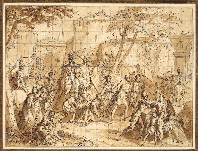 Carrying of the Cross by Antoine Dieu - Christianity, Religious Drawings from Hermitage Museum