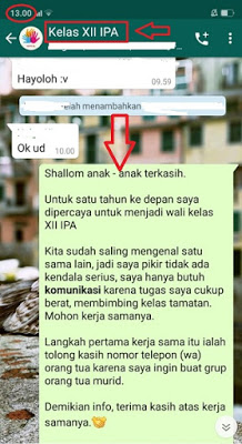 Membentuk Grup Kelas untuk Memudahkan komunikasi dan Kordinasi