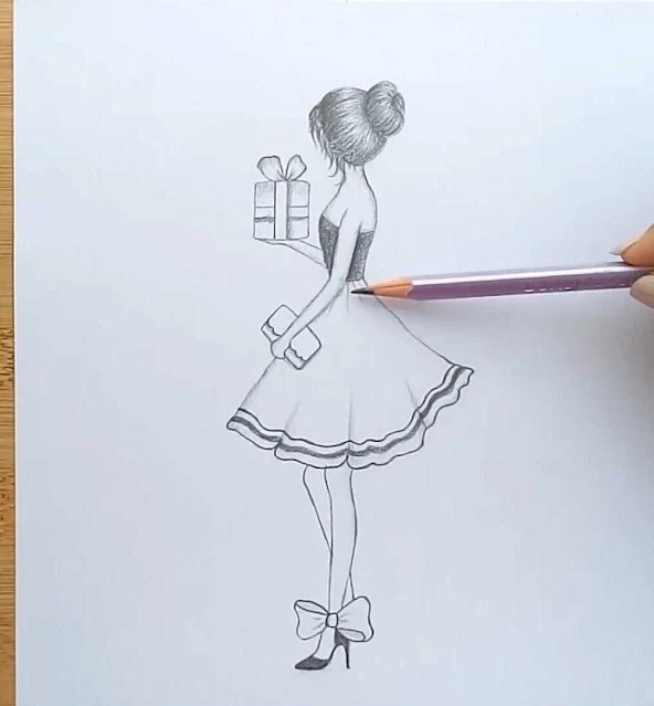 رسم فتاة بالرصاص رسم فتاة جميلة بالرصاص