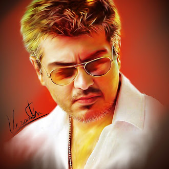 Digital smudge painting of Actor Ajith 