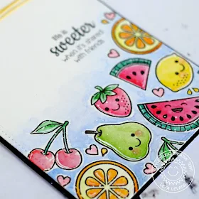 Sunny Studio Stamps: Fresh & Fruity Life Is Sweeter with Friends Fruit Card by Lexa Levana.