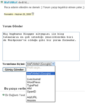 Blogger Yorum Formu