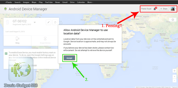 Cara menggunakan Android Device Manager