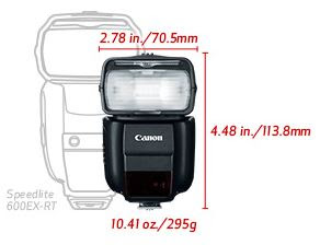 New Canon Speedlite 430EX III-RT Flash dimensions (Image Canon USA)