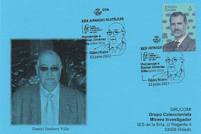 tarjeta, Grucomi, matasellos, Gijón, Daniel Jiménez Villa