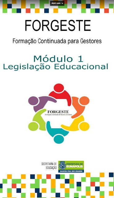 Formação Continuada para Gestor Escolar -  Módulo 1-   Legislação