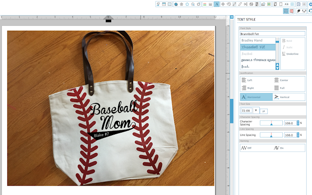 baseball mom tote bag, silhouette cameo seller, silhouette cameo shop, etsy shop, silhouette cameo