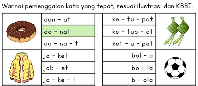 Latihan membaca - pemenggalan kata