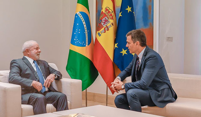 Presidentes Lula e Pedro Sánches assinam três acordos entre Brasil e Espanha. Foto: Ricardo Stuckert