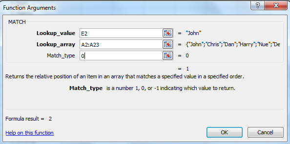 match function