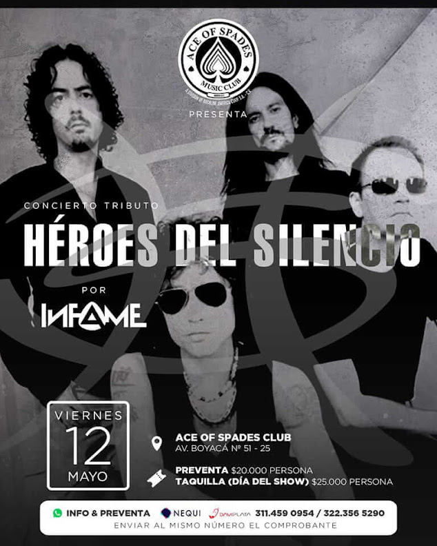 Concierto tributo a Héroes del Silencio por Infame