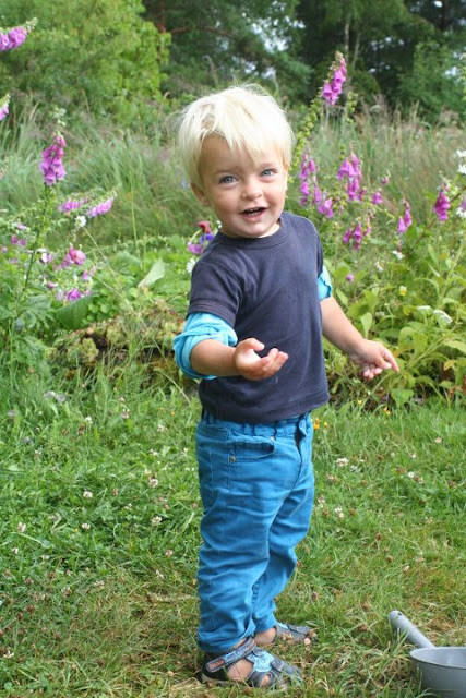 Anton in the garden of the summer house