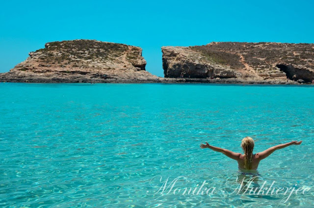 Comino Island Blue Lagoon Malta by Monika Mukherjee