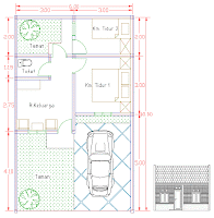 GAMBAR DENAH RUMAH TYPE 36 + UKURANNYA