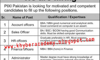Multiples Vacancies Male/Female in PIXI Pakistan
